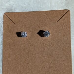 925 Sterling Silver Round CZ Stud Earrings | Classic Everyday